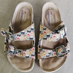 Bobs For Skechers Cat Print Sandals 7